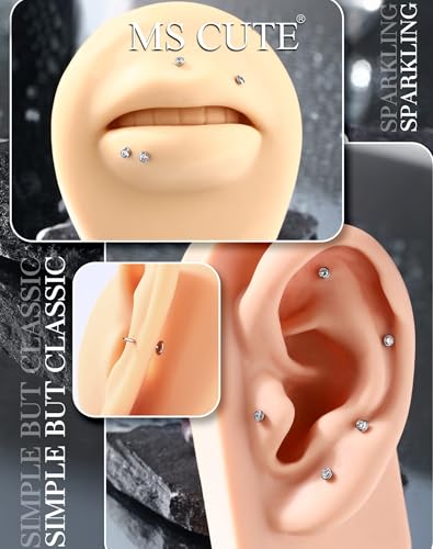 20G/18G/16G Threadless G23 Titanium Silver Gold Replacement Post Bar Flat Back Stud Earrings for Nose Helix Cartilage Tragus Conch Lobe Labret Medusa Piercing Jewelry for Women Men4