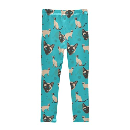 Girls Basic Leggings Baby Girls Pants Siamese Cat Soft Footless Stretchy Tights Pants 4-10Y2
