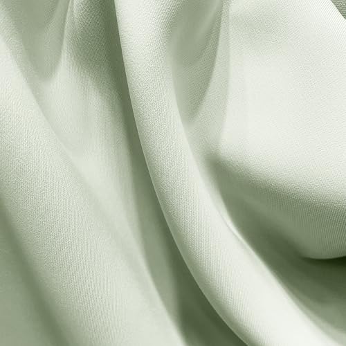 Fabrimuse Silk Fabric by The Yard, 60 Inch Wide, Sewing Dress Fabric, 155GSM - Delicate Wave Texture for Summer/Early Fall Dresses, Skirts, DIY Home Decor (14# Mint Green, 5 Yards)