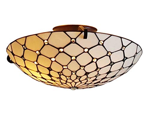 Tiffany Style Ceiling Fixture Lamp Jeweled 17
