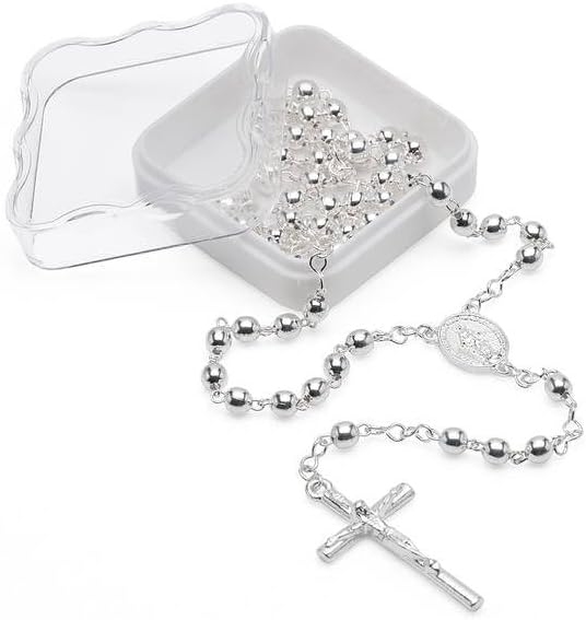 Terço Nossa Senhora das Graças Prateado 5 mm