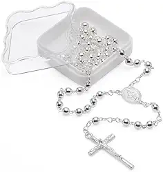 Terço Nossa Senhora das Graças Prateado 5 mm