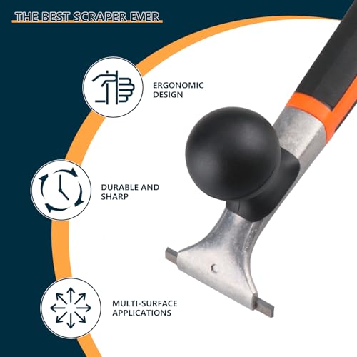 Premium Ergonomic Carbide Scraper Tool,2.5-inch,Heavy-Duty Paint Scraper, Wood and Floor Scraper for Removing Varnish, Glue, Rust, Paint, Resin, Dry Glaze, Stains, Putty, and Scratches - Image 2