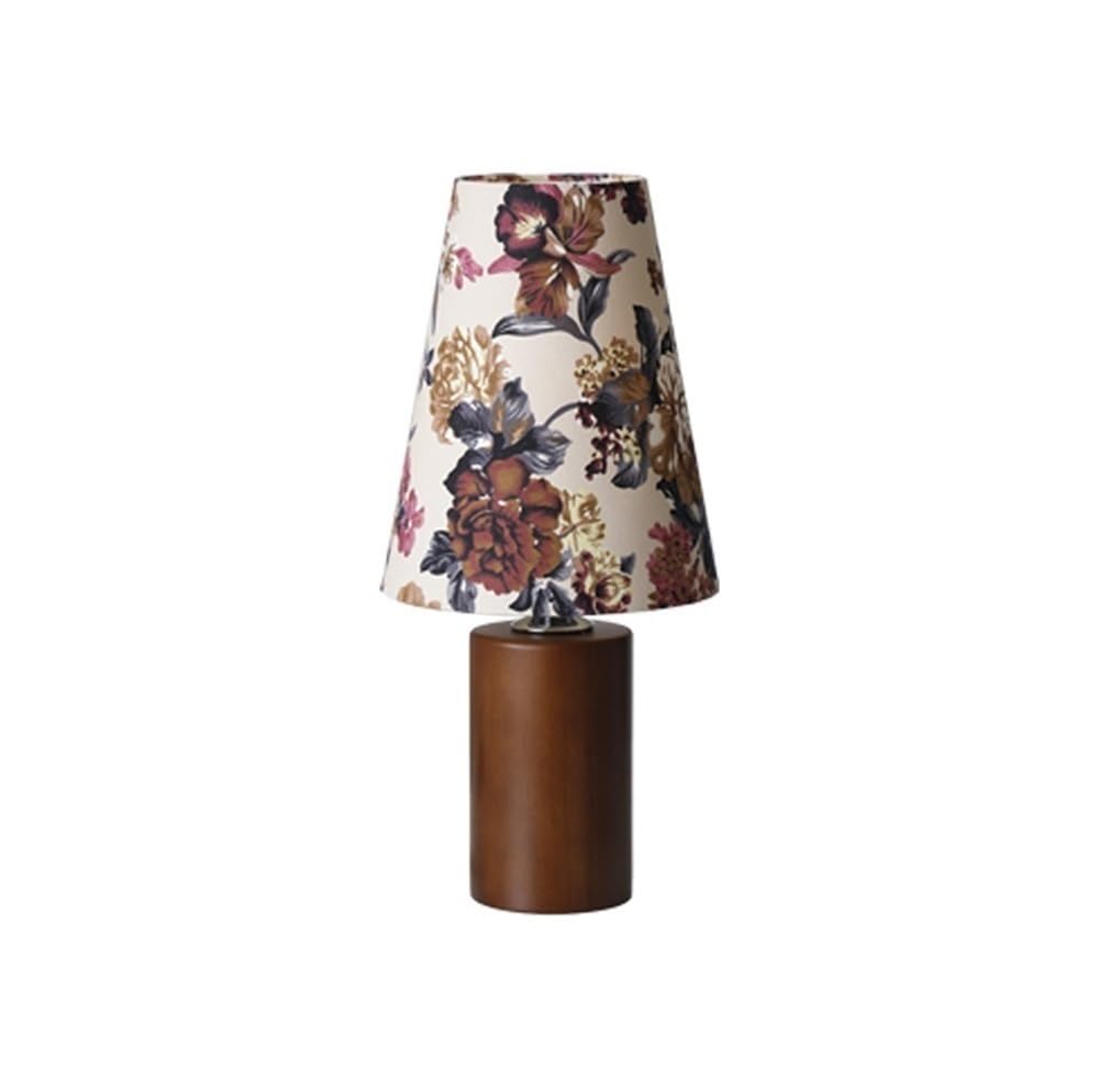 Xumh2024-3 Bedroom Accessories Retro Floral Table Lamp Bedroom Wooden Bedside Romantic Atmosphere Fabric Night Light