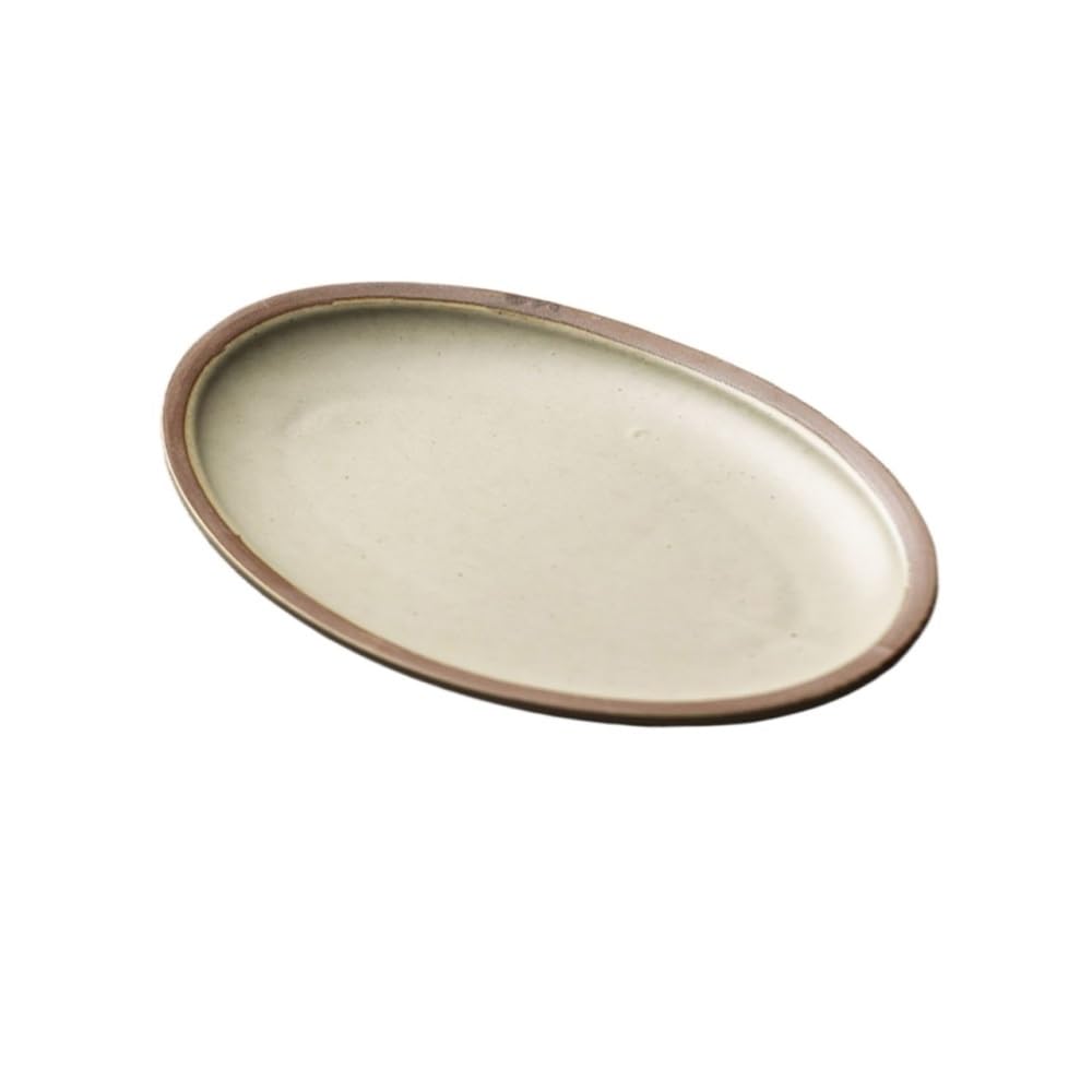 Ceramiczne talerze obiadowe, duży owalny talerz rybny na parze, zastawa stołowa retro do serwowania, trwały zestaw zastawy stołowej do domu, restauracji, elegancki design na każdą okazję