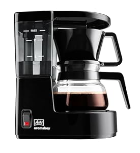 Melitta Aromaboy – kleine Filterkaffeemaschine mit Glaskanne, für bis zu 2 Tassen Kaffee, in Schwarz