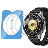 Funrae Pellicola Vetro Temperato per Huawei Watch GT 6 GT6 46mm con Kit di Installazione, [4 Pezzi] Ultra Trasparente Durezza 9H Protezione Schermo Senza Bolle Pellicola Protettiva