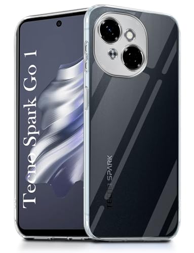 Image of Jkobi Back Cover for Tecno Spark Go 1 (Silicone Clear Shockproof Case with Camera Protection | Soft and Flexible | Transparent)