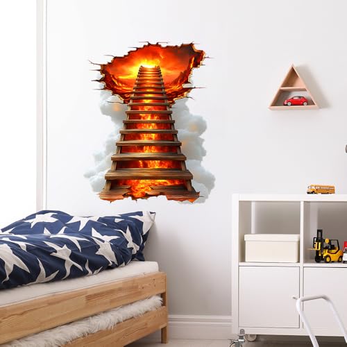 Vinilo Decorativo 3D Volcán Lava Puente Flame Lava miniatura 5
