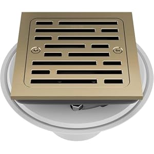 4 Inch Tile-in Square Champagne Bronze Shower Drain, Replace Delta Shower Drain, Shower Floor Drain Champagne Gold Lifetime Free Replacement