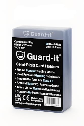 Guard-it - 50 fundas semirrígidas para tarjetas deportivas y de intercambio, recomendadas para PSA, BGS, ACE, SGC y CGC