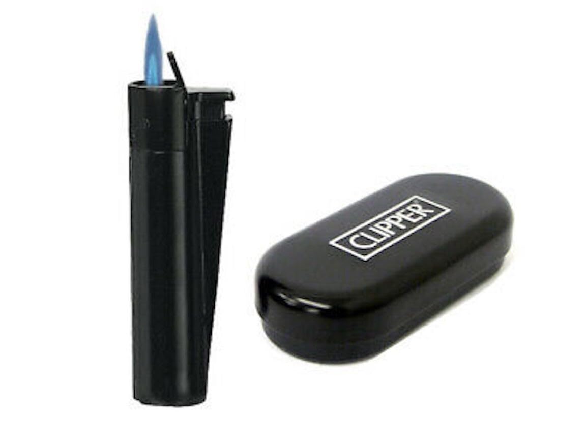 Clipper Black Jet Flame Lighters Refillable Butane Torch Lighters Wind Resistant Single Jet Flame Adjustable Flame