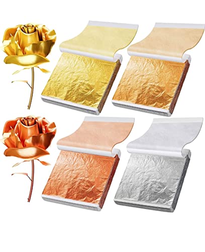 Image of GSWC. 300pc Metallic Gold FOILS Clarity FOILS Sheets Gliding FOILS Imitation Gold FOILS for DIYE,FRAM,Art & Craft,Furniture Decoration ETC