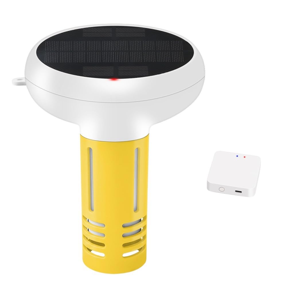 Jnchdghwa 7 in 1 Tuya ZigBee USB+Solar Water Quality Tester PH/ORP/EC/TDS/Temp/Chlorine/Salt Meter for Pool