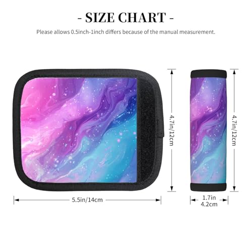 2PCS Luggage Handle Wrap for Suitcase Purple Pink Marble Neoprene Luggage Handle Covers Comfort Suitcase Identifiers Travel Accessories3