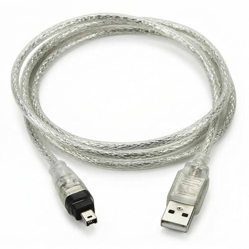 wilcractk Câble de Données USB, AM vers 4Pin, Câble USB vers 1394 Haute Vitesse avec Double Blindage, Transmission Stable pour Caméra DV, Appareil Photo Numérique...