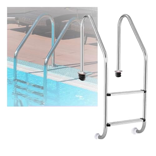 Escalera para piscina 2 peldaños con pasamanos y capacidad 550 lb
