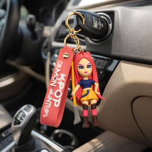Image of Wanna Party Korean Pop Demon Hunterz Cartoon Keychains, Mira Keychain for Boys and Girls, Cute Backpack Key Chain Accessories Wristlet chain Return Gift Items for Boys & Girls