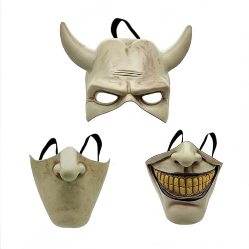 Devons Home Latex Black Phone 2 Grabber Mask2-Piece Split Design Halloween Cosplay Costume Accessory (Grey)