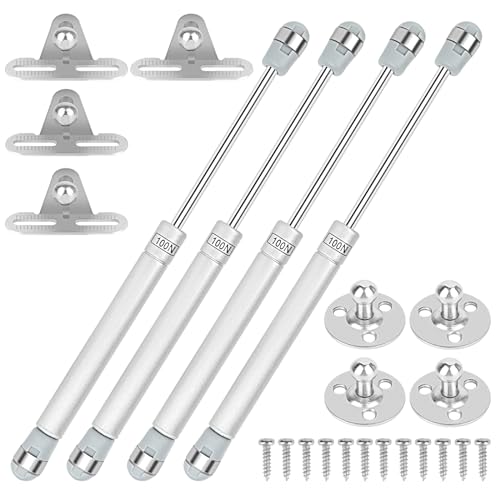 4PCS Amortiguadores de Gas 100N, Amortiguador Puerta Cocina, Amortiguadores Muebles Pistones Hidraulicos, Amortiguador Canape Pistones a Gas Muebles Cocina Amortiguadores Muebles Bisagras Puertas