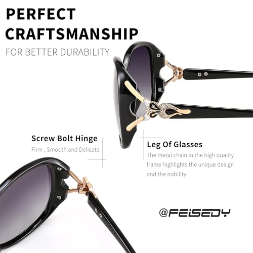 Image of IFLASH Women Oversized Polarized Sunglasses Ladies Large Shades Classic Fox Sunglasses