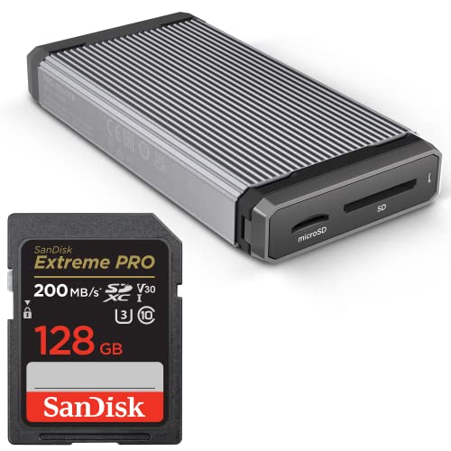 Image of SanDisk 128GB Extreme PRO SDXC UHS-I Memory Card - Up to 200MB /s with SanDisk Professional PRO-Reader SD and microSD - High Performance Card Reader