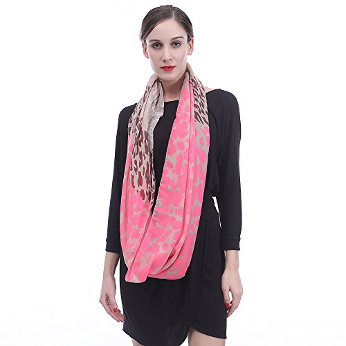Lina & Lily Neon Leopard Print Infinity Loop Scarf for Women Lightweight3