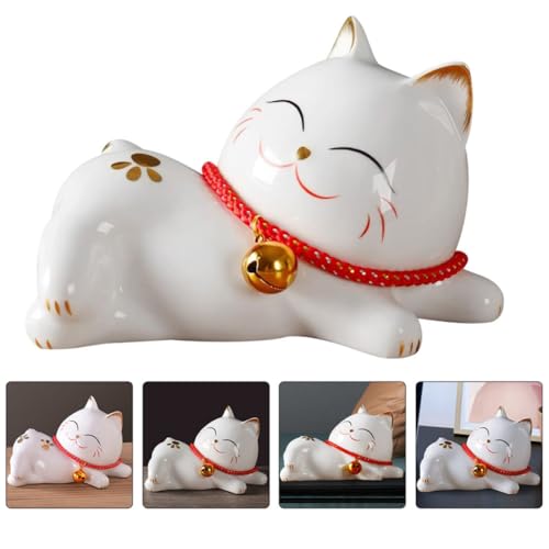 Modèle de chat en céramique blanche pour bureau et meuble TV - 8