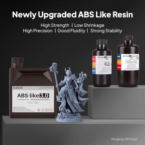 Image of ELEGOO ABS-Like 3.0 3D Printer Resin Clear Red 2000g | High Strength and Toughness, High Precision, Low Viscosity, UV-Curing Photopolymer Resina for MSLA DLP LCD 3D Printers