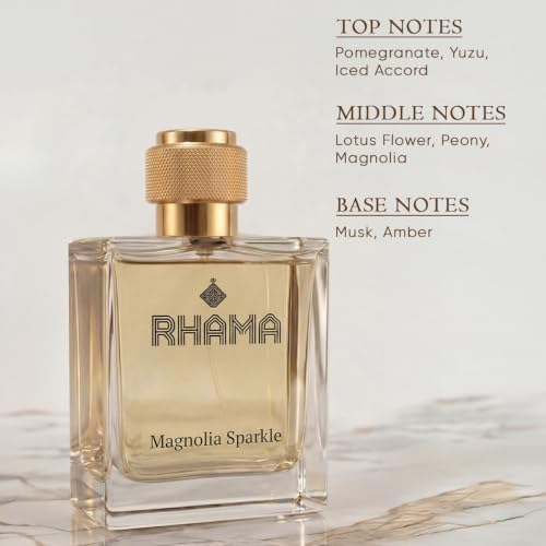 Image of Rhama Magnolia Sparkle Perfume for Women 50ml | Long Lasting Premium | Fresh Floral Fruity Magnolia Scent | Eau De Parfum