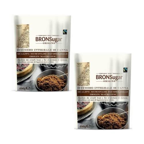 Bronsugar | Azúcar Muscovado de Comercio Justo de Mauricio | Azúcar moreno americano con tonos de regaliz | Azúcar moreno 2 paquetes de 400 g