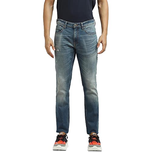 Image of Jack & Jones Men's Cotton Blend Slim Fit Blue Jeans 34