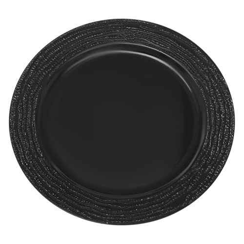 Set de 100 Platos Decorativos Redondos Negro 13 pulg