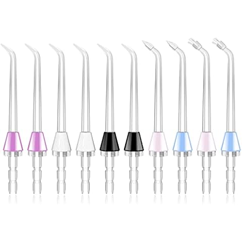 MySmile 10 PCS Replacement Jet Tips Oral Irrigator Nozzle Set Compatible with Waterpik Water Flosser, Includes Classic Tips Periodontal Pocket Tips and Plaque Seeker Tips Cover