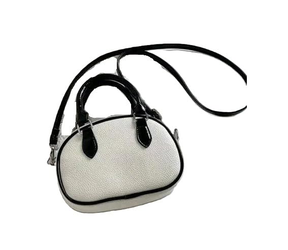 Women Modern Sling Bag Solid Design PU Shoulder Purse Single Compartment Stylish Handbag White-image-15