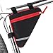 QitinDasen Bike Triangle Bag, Waterproof Bicycle Front Tube Frame Bag, Double-Sided Reflective Decoration Makes Night Riding Safer (Red)