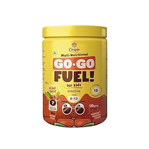 Go-Go Fuel | Vegan Multi Nutritional, Chocolate drink for kids with 10gm Plant-Based Protein, 7 fruits and vegetables, 18 minerals and vitamins | Gluten , Soy and Dairy Free , ages 8-12, 400g