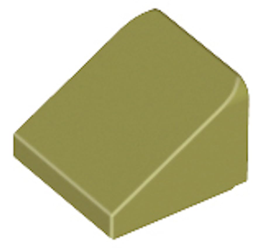 LEGO Building Blocks Slope 30 Degrees, 1 x 1 x 2/3, Part 54200 (Olive Green, 100, Bricks)