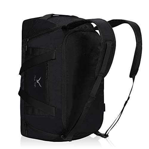 Hynes Eagle 50L Duffel Backpack 4 Way Travel Backpack Sports Duffel Bag, Black