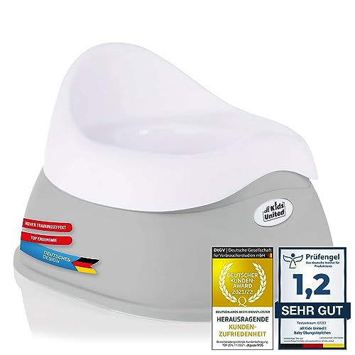 all Kids United Kinder-Töpfchen; Baby Übungstöpfchen; Toiletten-Trainer zum Üben - Kindertopf WC-Kinderaufsatz (Grau)