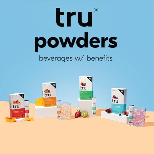 Image of Tru Energy Powder, Natural Caffeine Supplement with Green Tea Extract, Pre Workout Drink Mix with Vitamin B6, Vitamin B12, Monk Fruit & Stevia, Sugar Free, Gluten Free, Vegan, Mango Flavor, 12 Packets