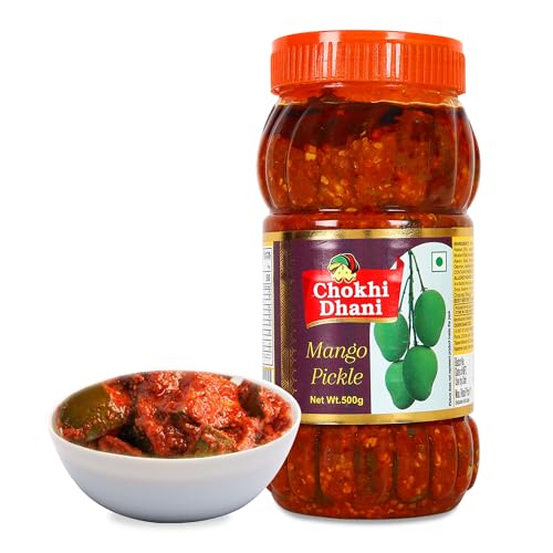 Image of Chokhi Dhani Mango Pickle 500g | Aam Ka Achar | Spicy & Tangy Rajasthani Style | No Artificial Colours | Traditional Homemade Taste | Veg