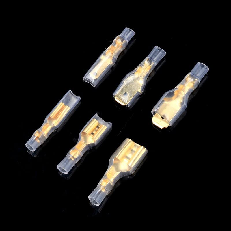 Kit assortimento di 270 connettori maschio e femmina isolati da 2,8/4,8/6,3 mm per terminali a crimpare elettrici.