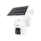 Wireless Solar Powered WiFi PTZ Security Camera with Rechargeable Battery Outdoor Home Surveillance, 1080P Camera Video Motion Detection 2-Way Audio, Wire-Free Cloud/Local SD Storage