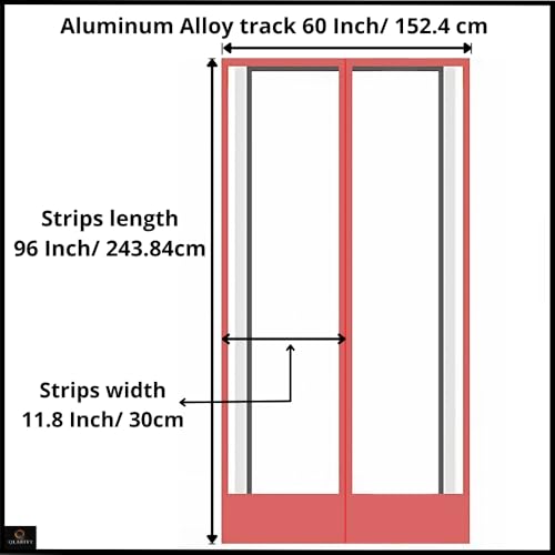 Image of Qlarity Covers 2mm Thick PVC Magnetic Curtain Strips 60 Inch (20X20X20) 3pcs Hanger X 8ft Long | 5 Strips, 8.5 Inch Vinyl Auto Closing Insulated Magnetic Curtain | for Home, Warehouses(Transparent)