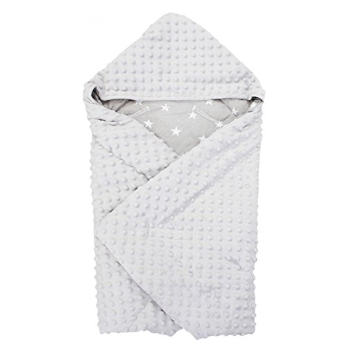 TupTam Baby Sommer Einschlagdecke für Babyschale, Farbe: Sterne Grau, Größe: ca. 75 x 75 cm