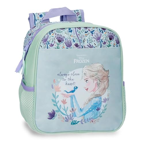 Disney Frozen Close to the heart Zaino per bambini, zaino per la scuola, realizzato in poliestere, tasche laterali, spalline larghe regolabili, maniglia superiore per appenderla, sistema magic Fix