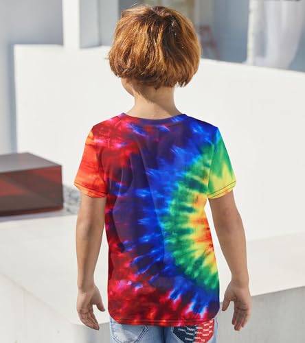 Image of Boys Tie Dye Shirt Size 4-14 Hippies Senior Rainbow Tees T Shirts for Kids | Tees T shirts for Kids