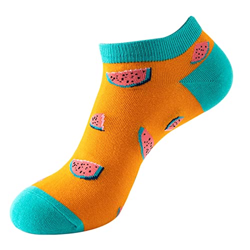 2 Pairs Womens Girls Novelty Funny Cute Ankle Socks 3D Print Pattern Design Colorful Cotton Low Woman Socks, A, One Size