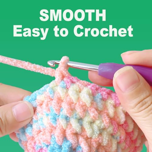 Image of Super Soft and Cozy Chenille Yarn for Crocheting and Knitting -Easy to Crochet with-Bulky #5, 3.5oz /93yds -Chunky Plush Yarn for Hand Craft Blanket Ammigurumi (Purple Rain, 3 Pack)